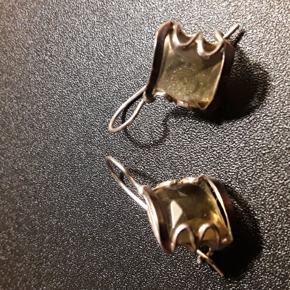 Genuine Agam Treasures Sterling Silver and 14K Rose Gold Smoky Quartz Earrings - Picture 1 of 7